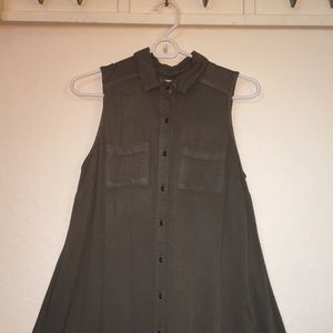 Forrest green button up dress!